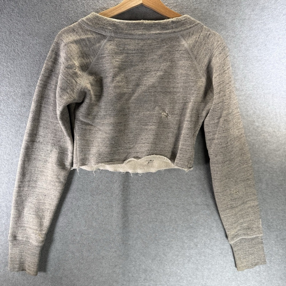 Dsquared2 Women's Distressed Cropped Sweatshirt Poodle Beaded Size Small Gray - Picture 7 of 9